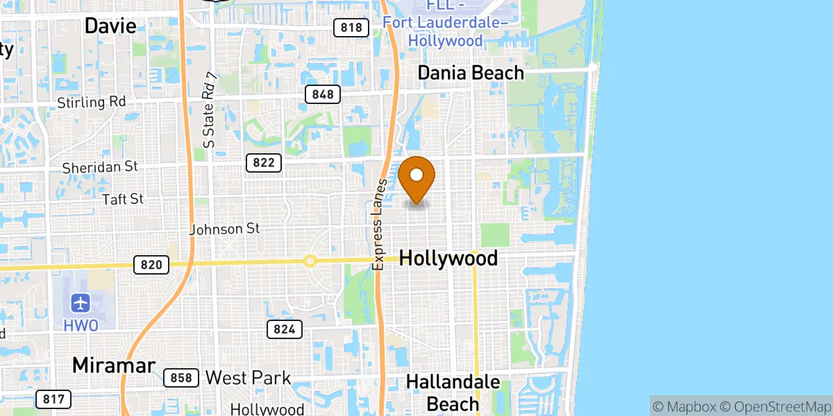  neighborhood map in Hollywood, FL