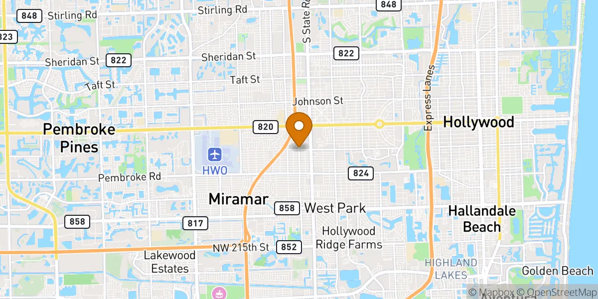 neighborhood map in Hollywood, FL